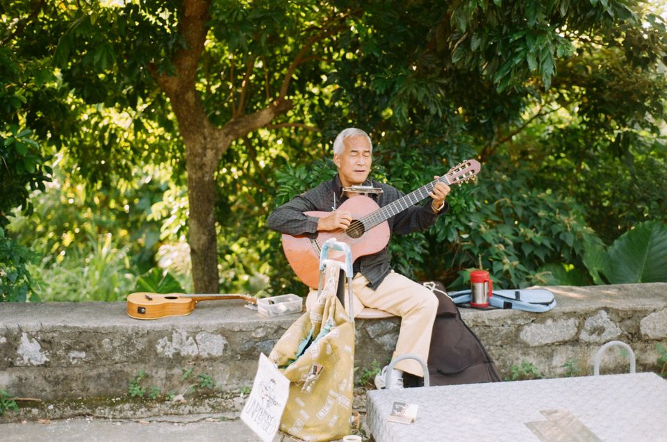 Guitar man in Hong Kong country park